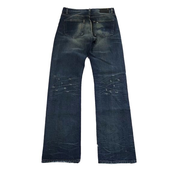 R13 The Classic straight leg Italy Jeans 28 Indigo R13W0189-197 distressed US 8 - Picture 15 of 16